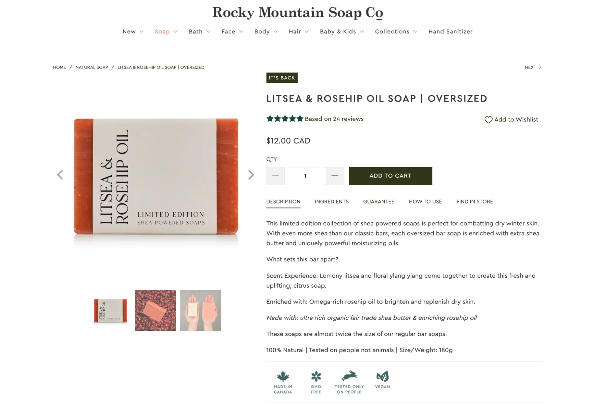 Show product details description 